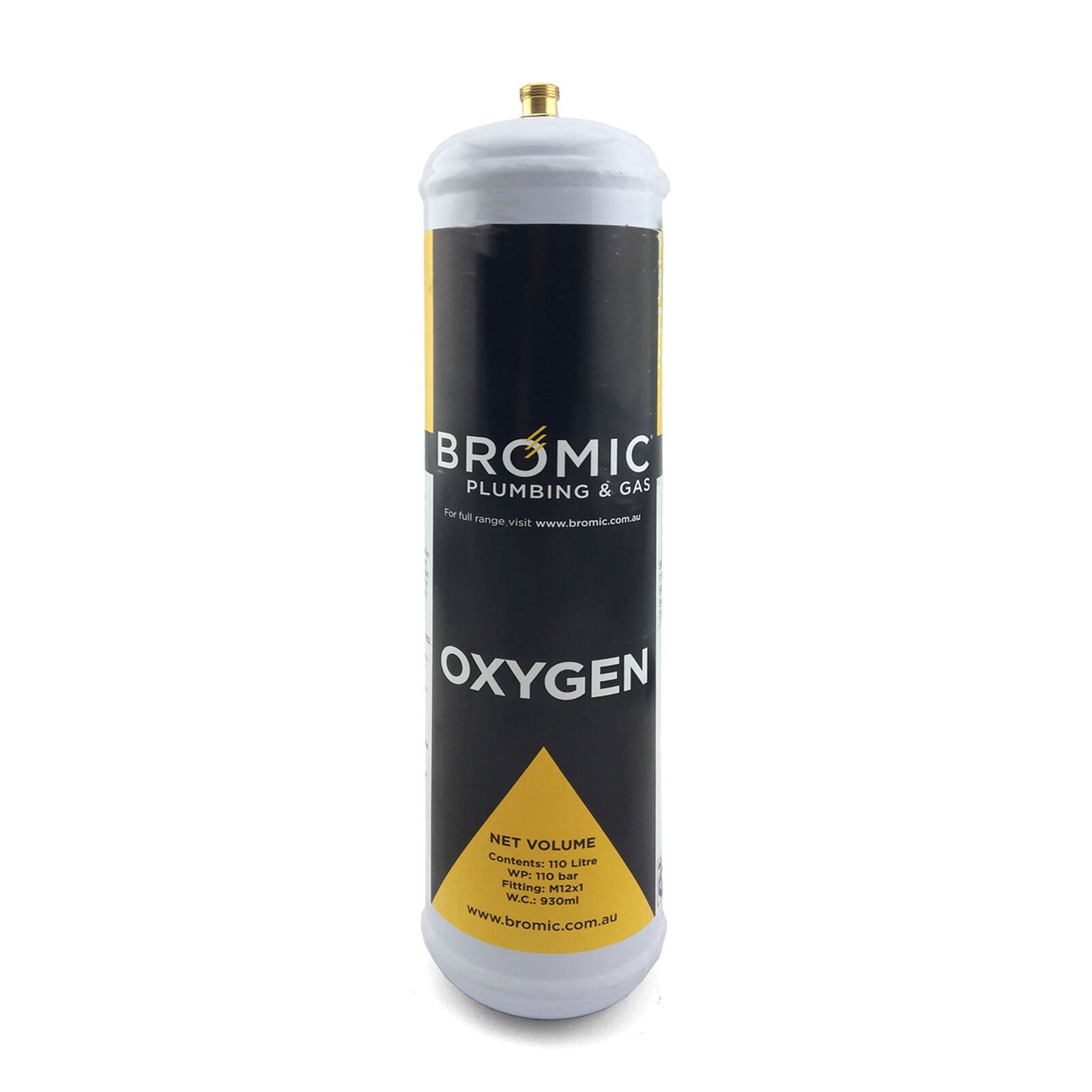 Bromic 1L Pure Oxygen Disposable Gas Bottle Italy