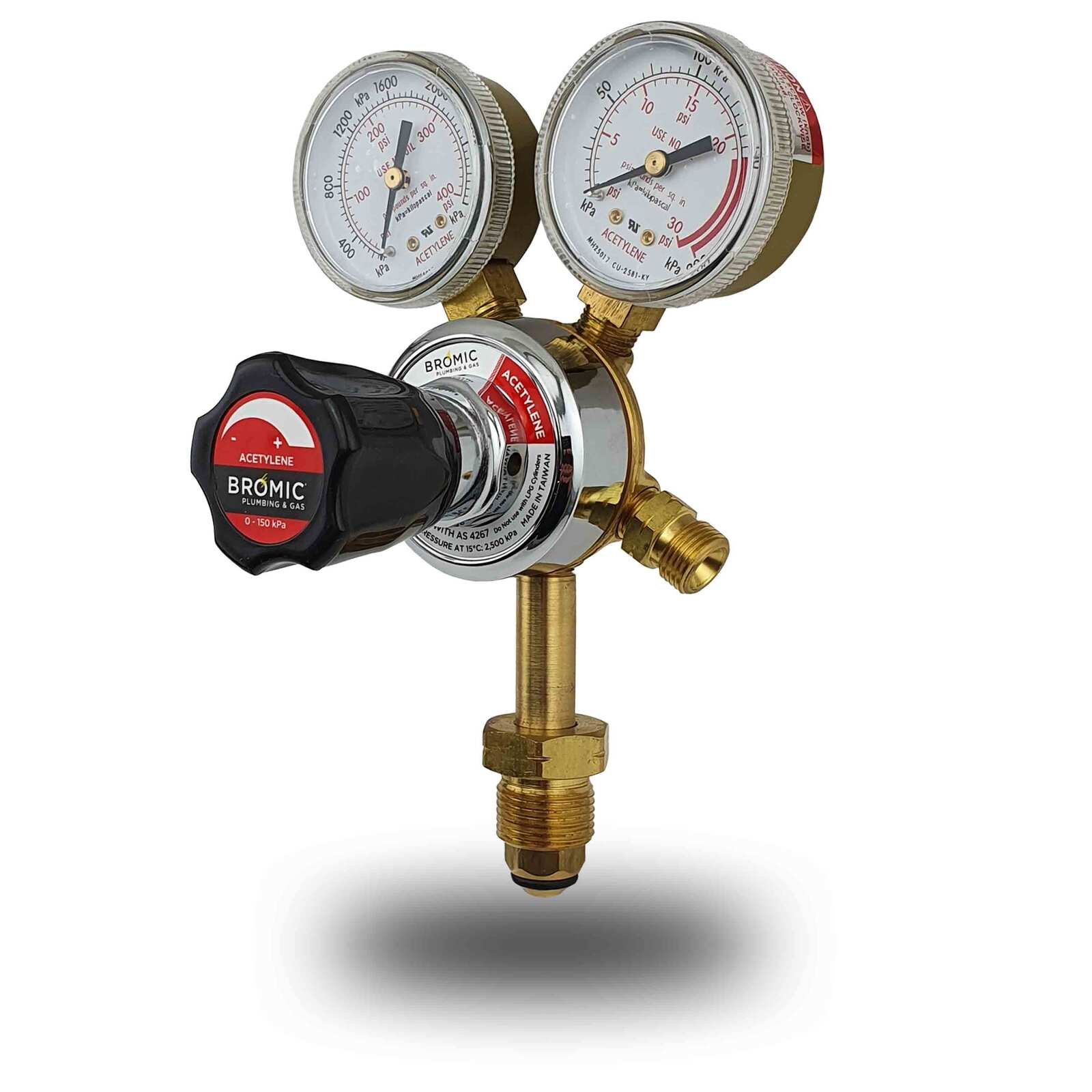 10x Bromic Acetylene Regulator Flow Meter 0-150 KPA