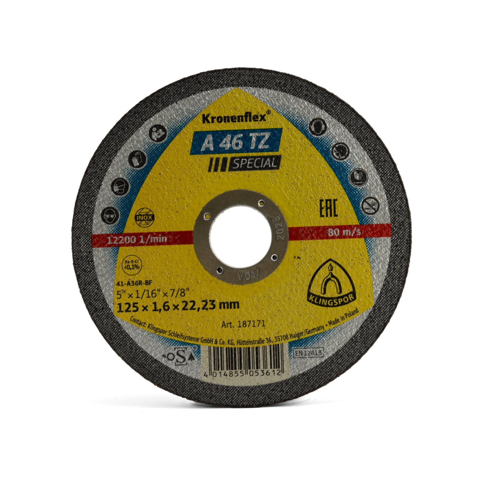 Klingspor 125mm Inox Cutting Disc A 46 TZ 25pk