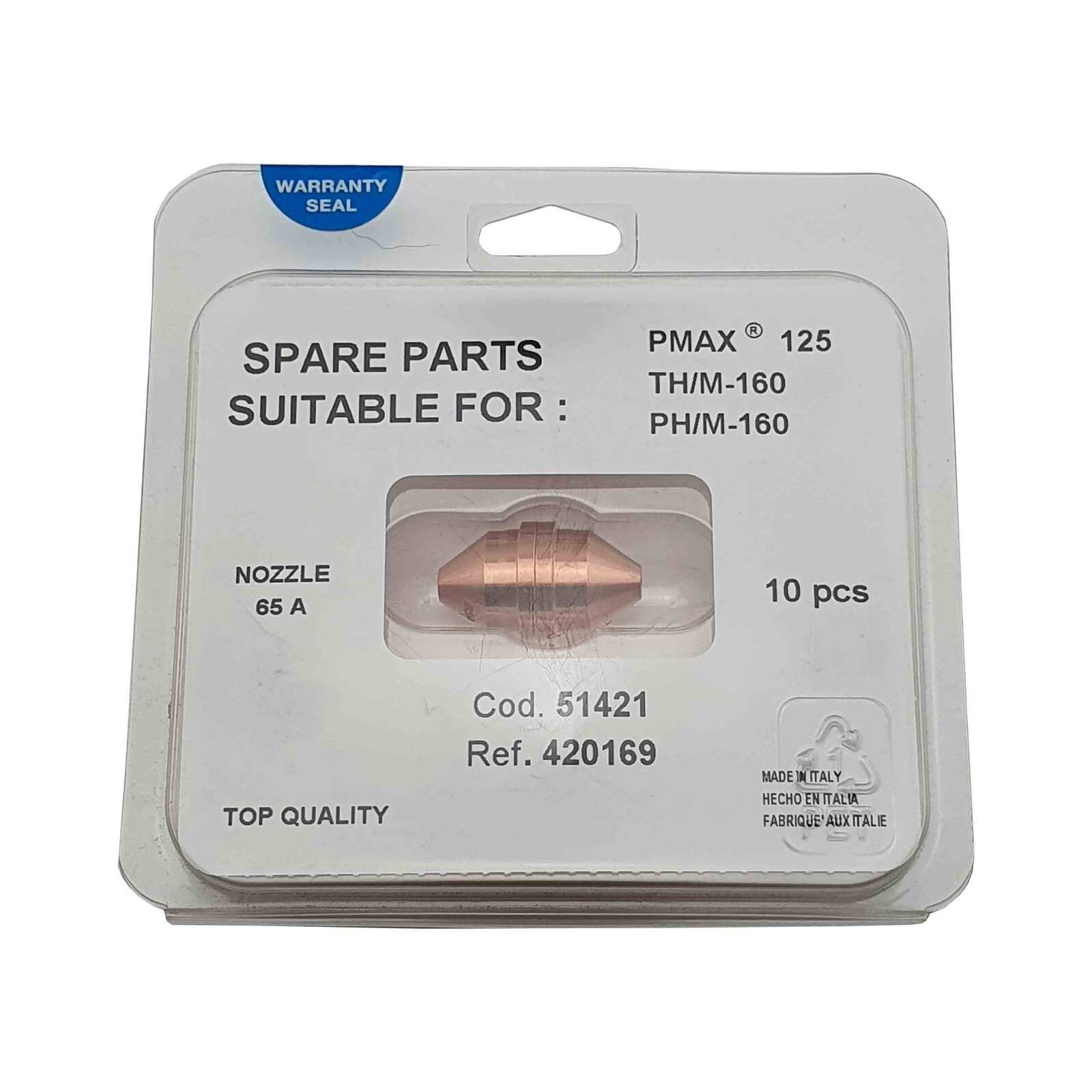 Plasma Cutter 65A Tip Hypertherm Powermax 125 10 Pack