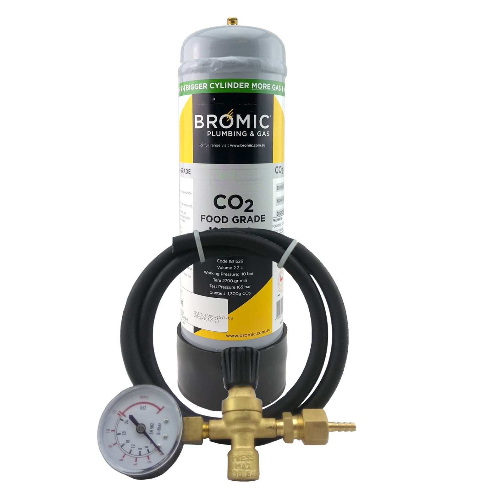 Disposable 2.2L Food Grade CO2 Gas Bottle Combo Kit