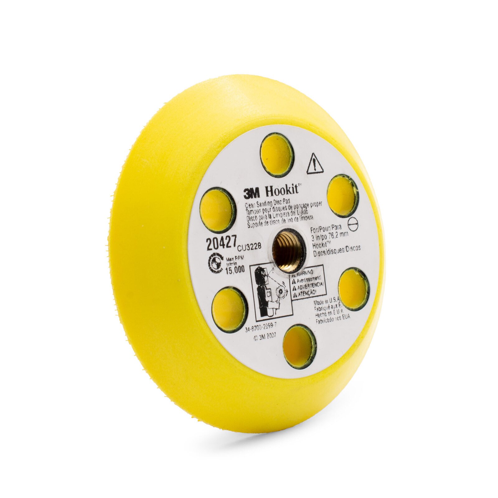 3M 20427 Hookit 76mm Backing Pad Sand Dust Extraction Kit