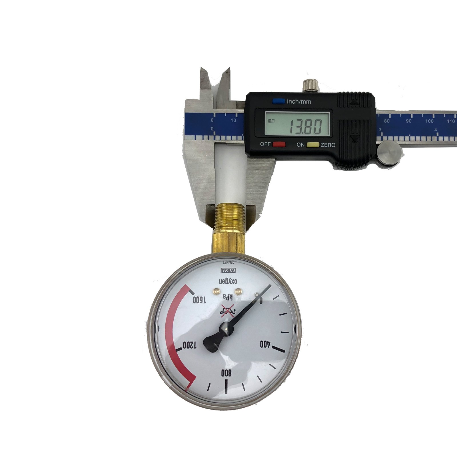 8G619KOX Harris 800 Series 0-1600KPA Oxygen Gauge 1/4NPT - Image 1