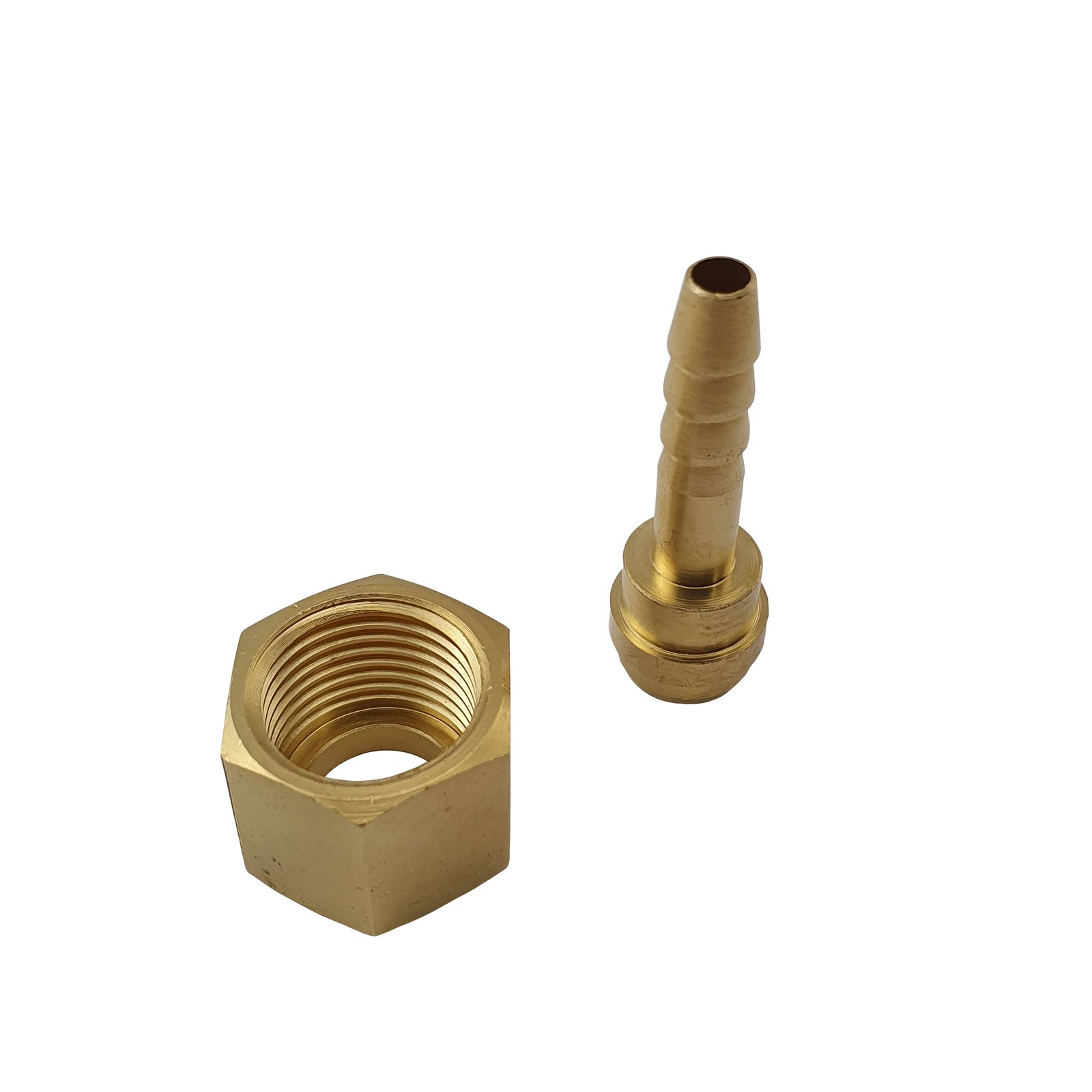 10x 5/8 UNF Brass Barb Fitting 5mm Hose Nut Barb