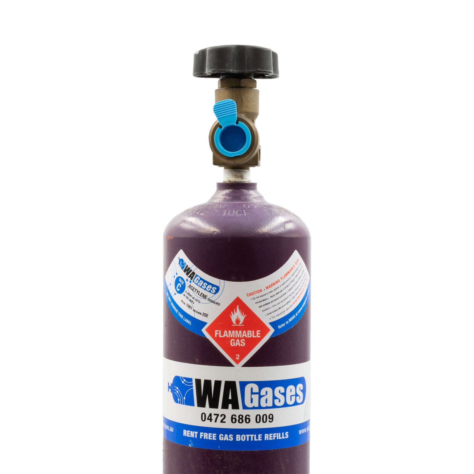CYLC-ACET-C Acetylene C Size Welding Gas Bottle - No Rent - Image 1
