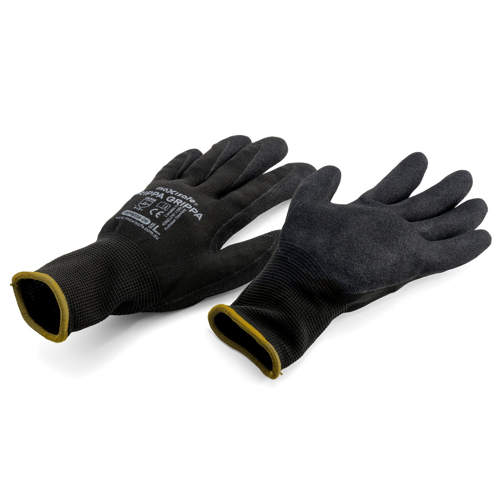 12 LARGE Rippa Grippa Ninja Nitrile Coated Glove