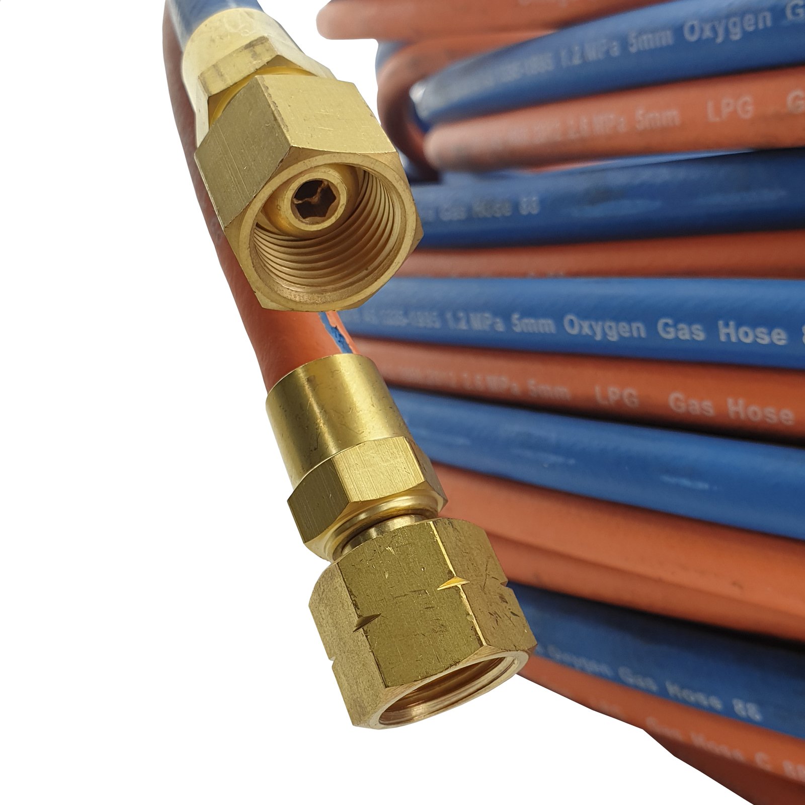 50m Oxy LPG Twin Hose with Fittings - One piece