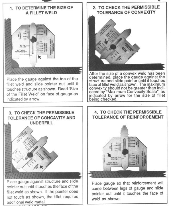 HJC40 Welding Gauge Fillet Bevel Angle Gap Undercut Inspection Tool