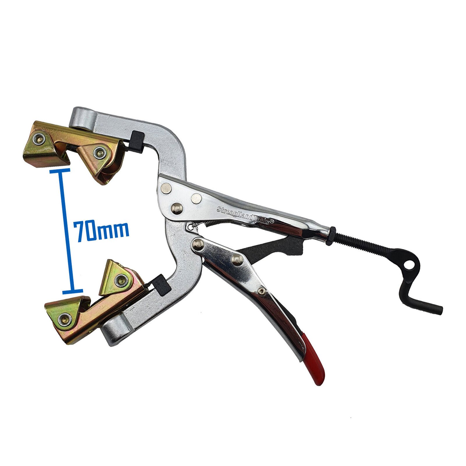 2x 180mm Locking Pipe Pliers with Adjustable Swivel V-Pads