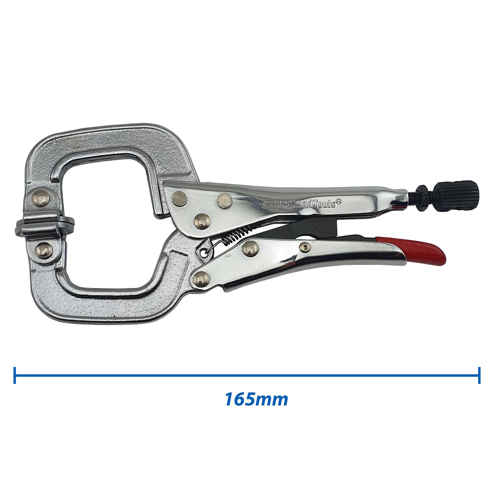 2 Strong Hand 165mm Locking C-Clamp Pliers Swivel Pad