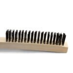 Mild Steel Wire Brush 4 Row Wooden Handle 3 Each