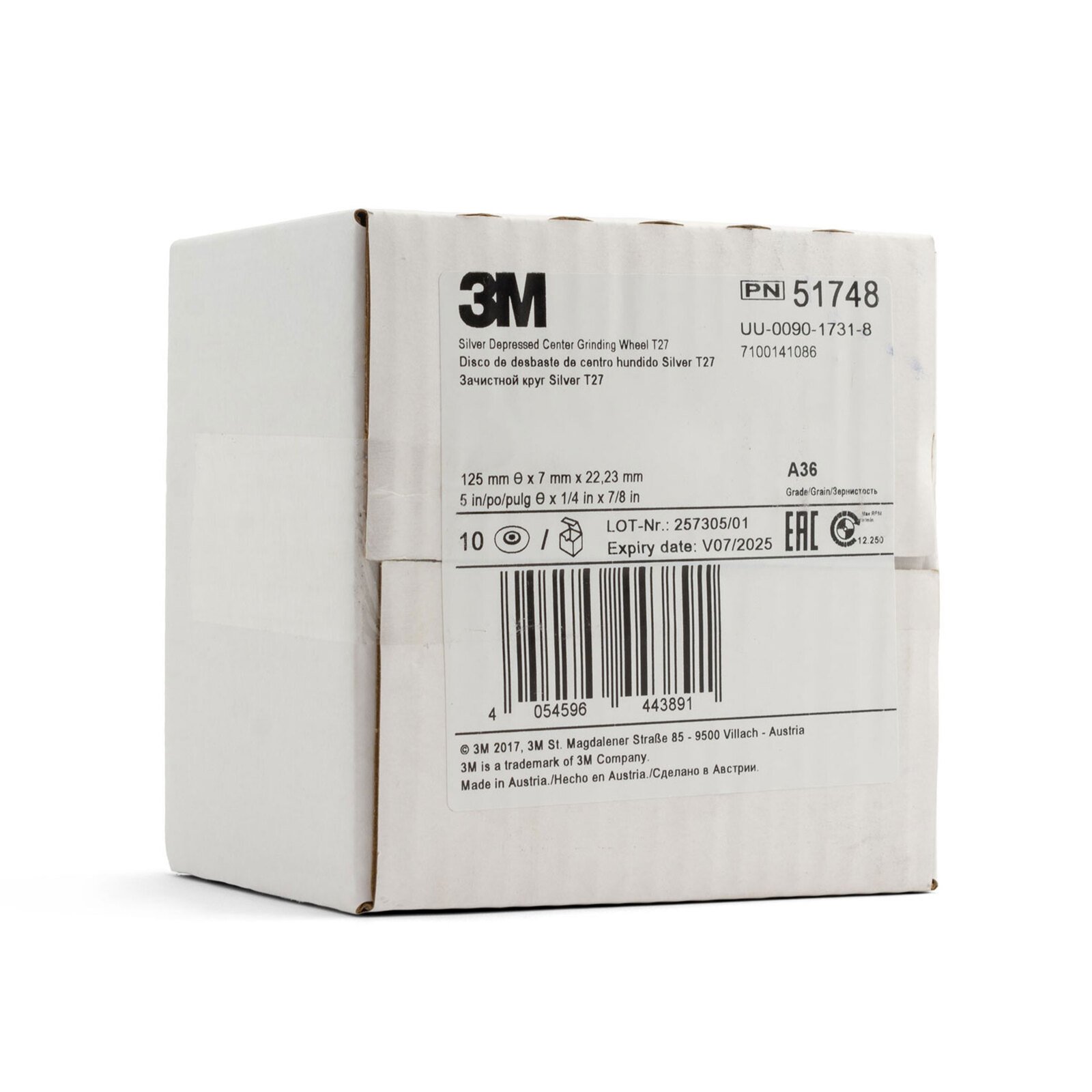 3M 51748 125mm Silver Rigid Grinding Disc 100pk