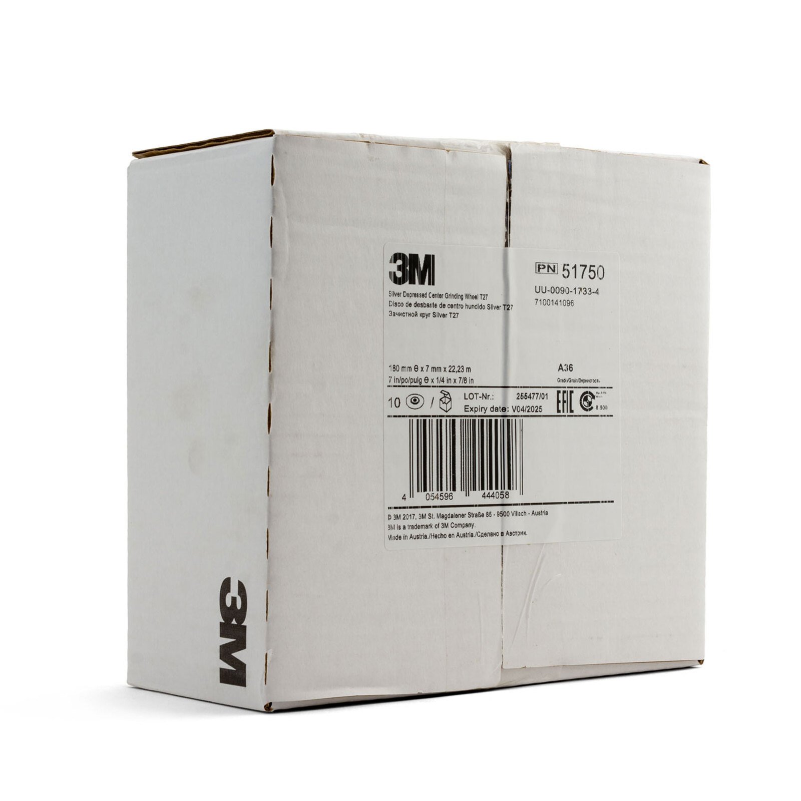 3M 51750 7" 180mm Silver Rigid Grinding Disc 10pk