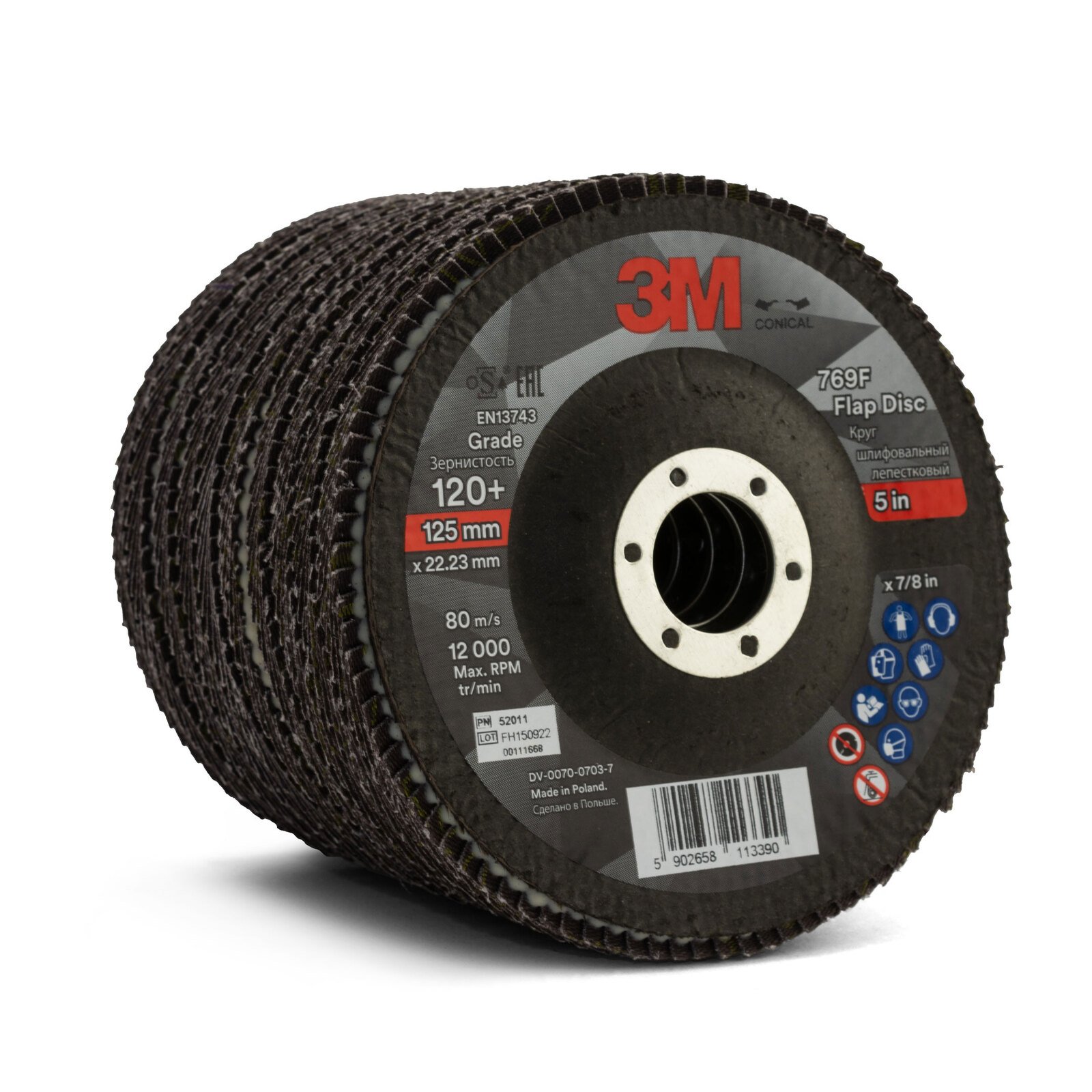 3M 769F 120 Grit 125mm Flap Disc UU010034740