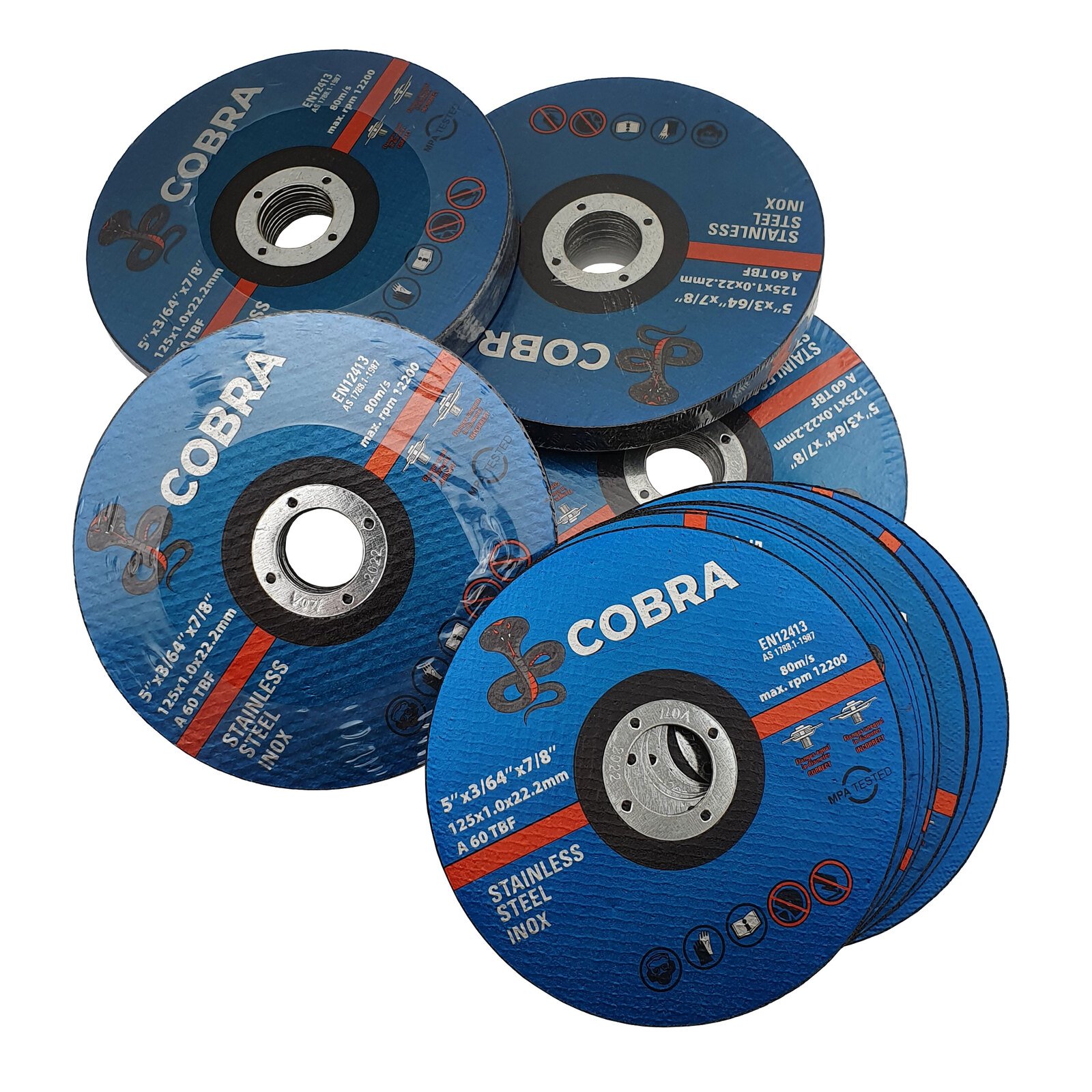 COBRA 5"x1mm INOX Steel Cutting Disc 1000 Pack 125mm