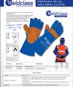 Promax Blue Mig Welding Gloves 40cm Long 2x - Image 2