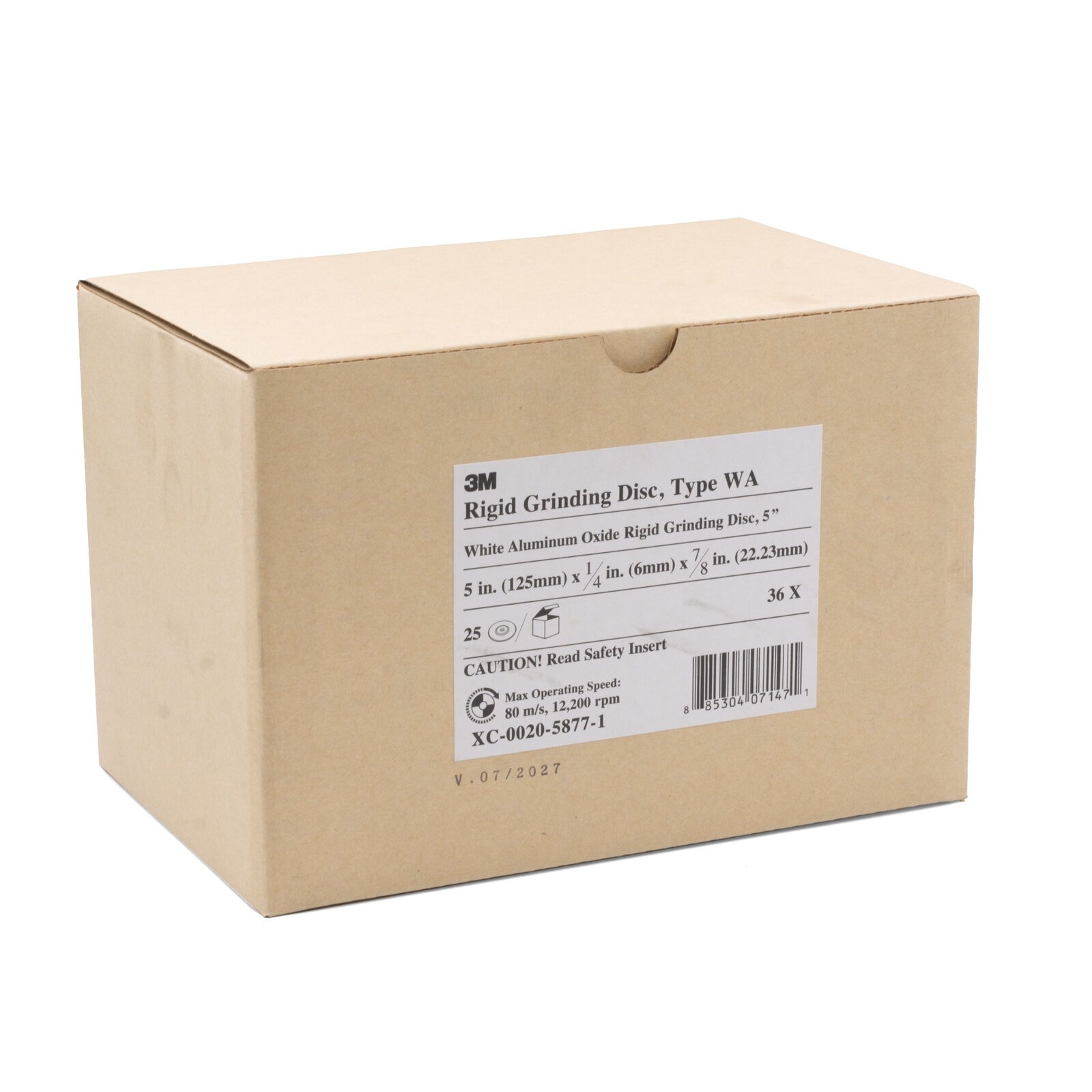 3M 5" 125mm 36 Grit White Aluminium Grinding Disc 100pk