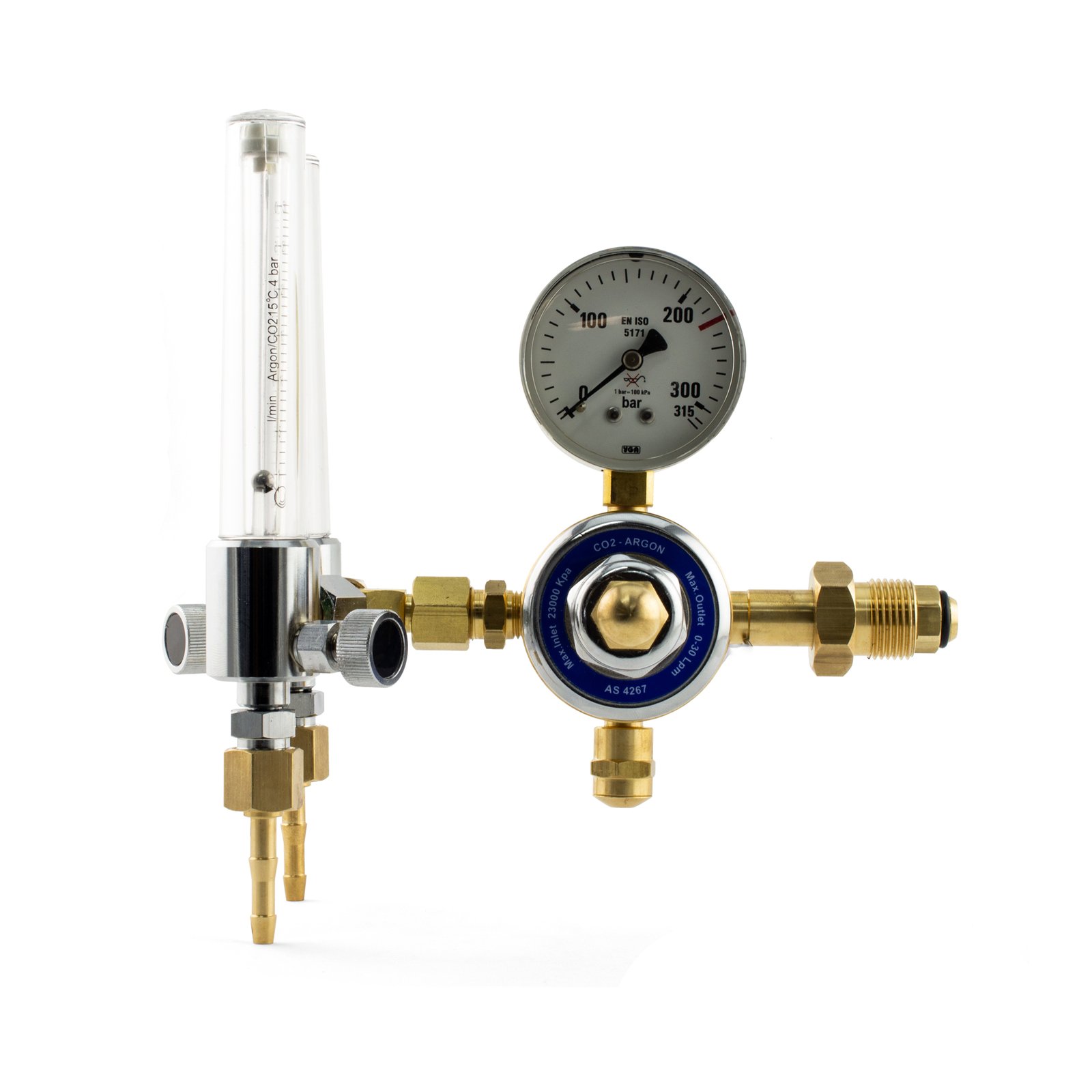 COBRA Argon Side Entry Purge Regulator 2 Flow Meters Dual Flow