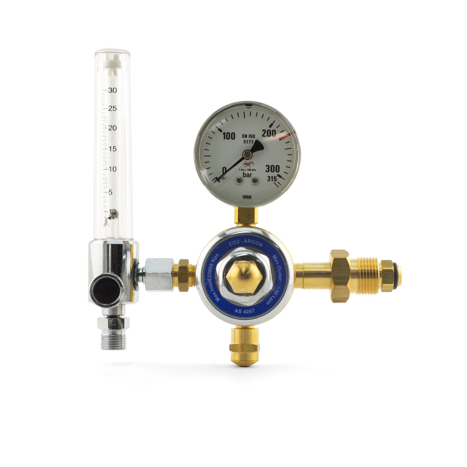 COBRA Argon Bobbin Regulator 0-30LPM Side Entry Welding Flowmeter